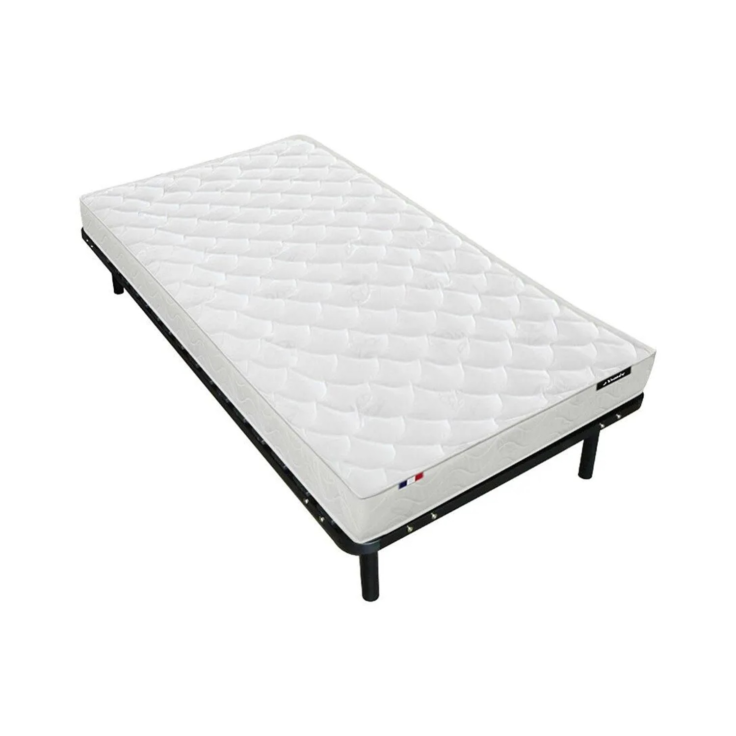 Vente-unique Matratze Und Lattenrost Zeus Schwarz 188 cm  190 cm  3.8 cm