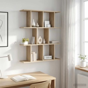 vidaXL Wandregal Sonoma-Eiche 80 x 20 x 96 cm Holzwerkstoff 8012206