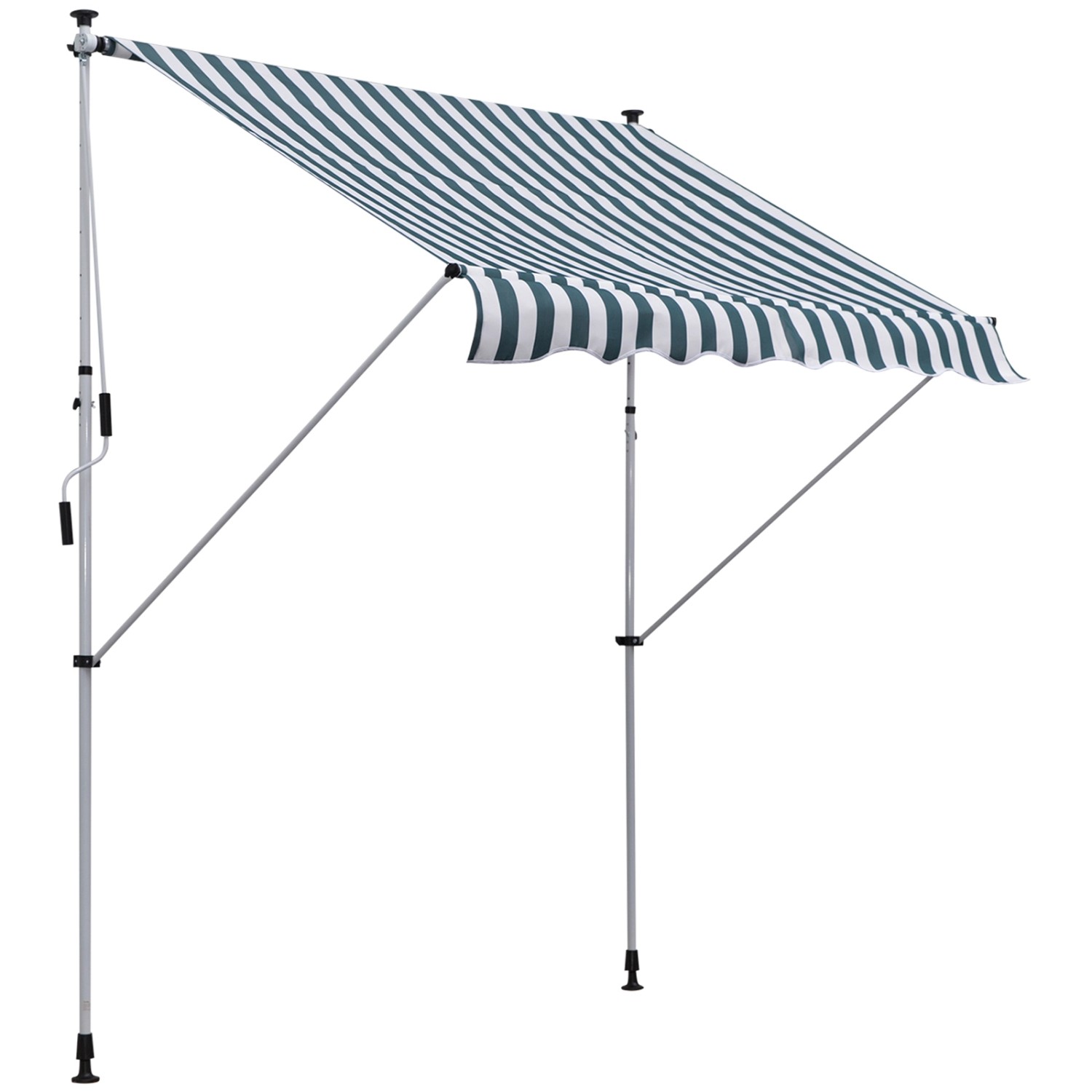 Outsunny Sonnenschirm Markise Aluminium Polyester  Weiß L200 x B150 x H170- günstig online kaufen