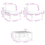 vidaXL Gartenmöbel-Set, 5-teilig, anthrazitfarben, Stahl, mit Sofa, Sesseln und Tisch. Abmessungen sichtbar.