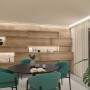 Paulmann MaxLED 500 LED-Strip in warmweißem Licht an Holzvertäfelung und Decke im Wohnraum. 10 m Basisset für indirekte Beleuchtung.