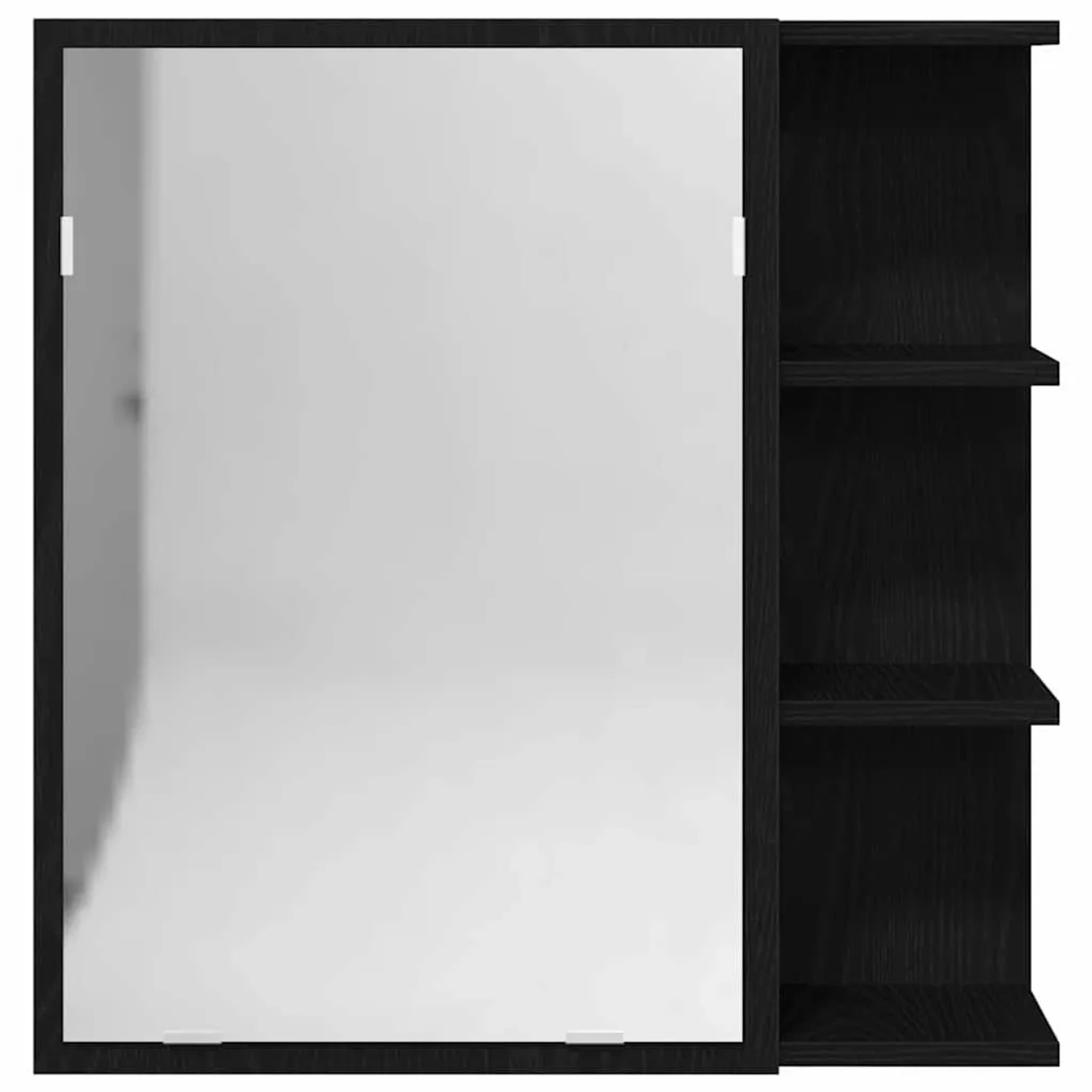 vidaXL Spiegelschrank in Schwarz Eichen-Optik mit Regal und Tür für Badezimmer.