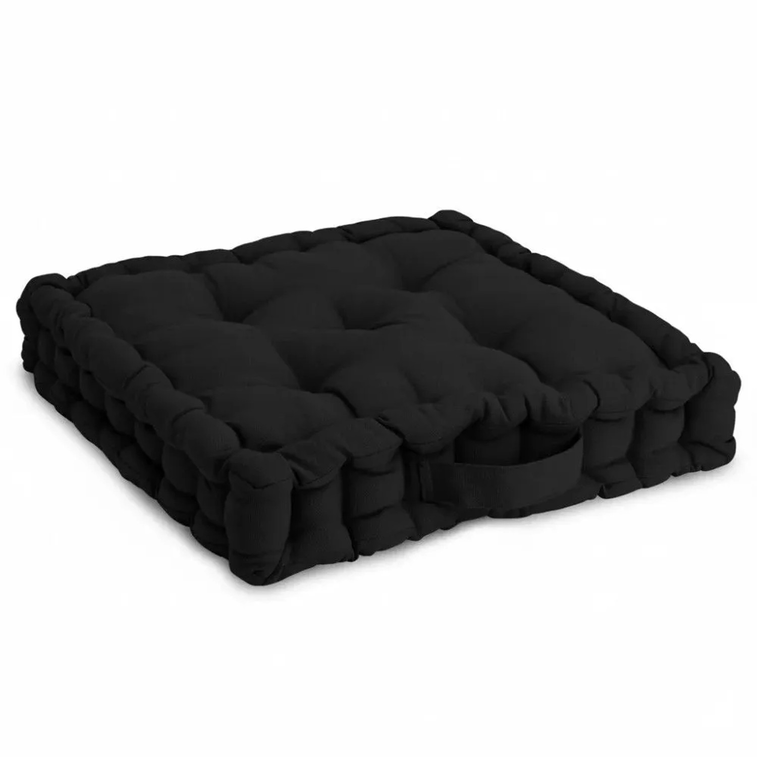 Beautissu Mila Stuhlkissen 50x50x10cm Schwarz