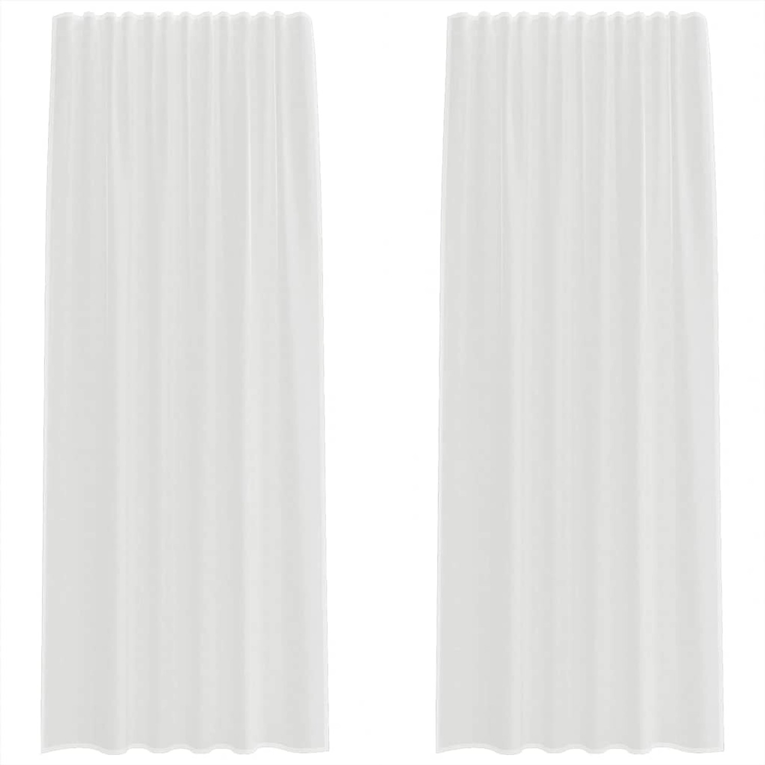 vidaXL Voile Vorhänge mit Stangentaschen 2 Stk Weiß 4102244 günstig online kaufen