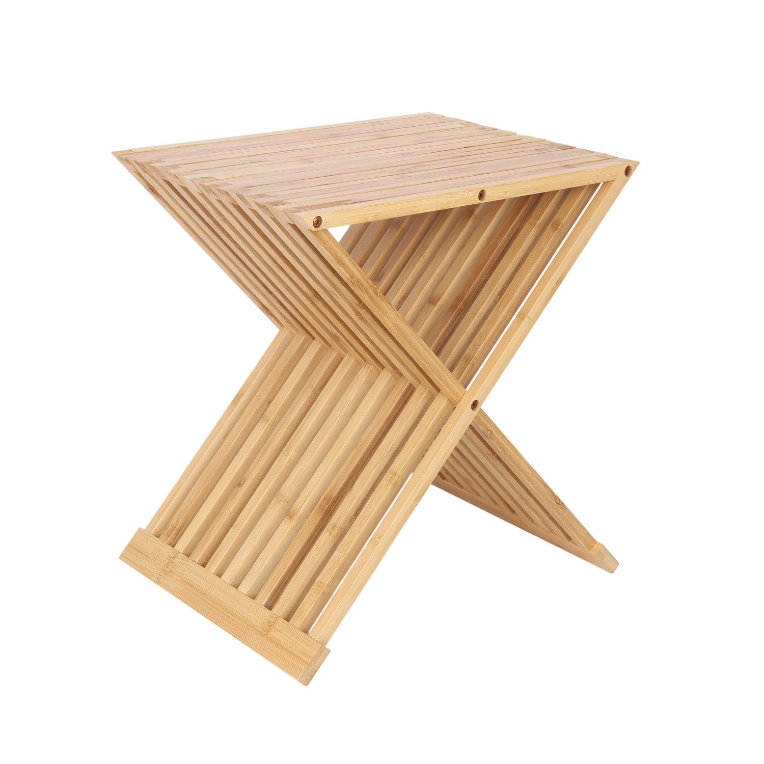 Relaxdays Pflanzenhocker Bambus Natur Klappbar 44 cm x 40 cm x 33 cm 2,5 kg
