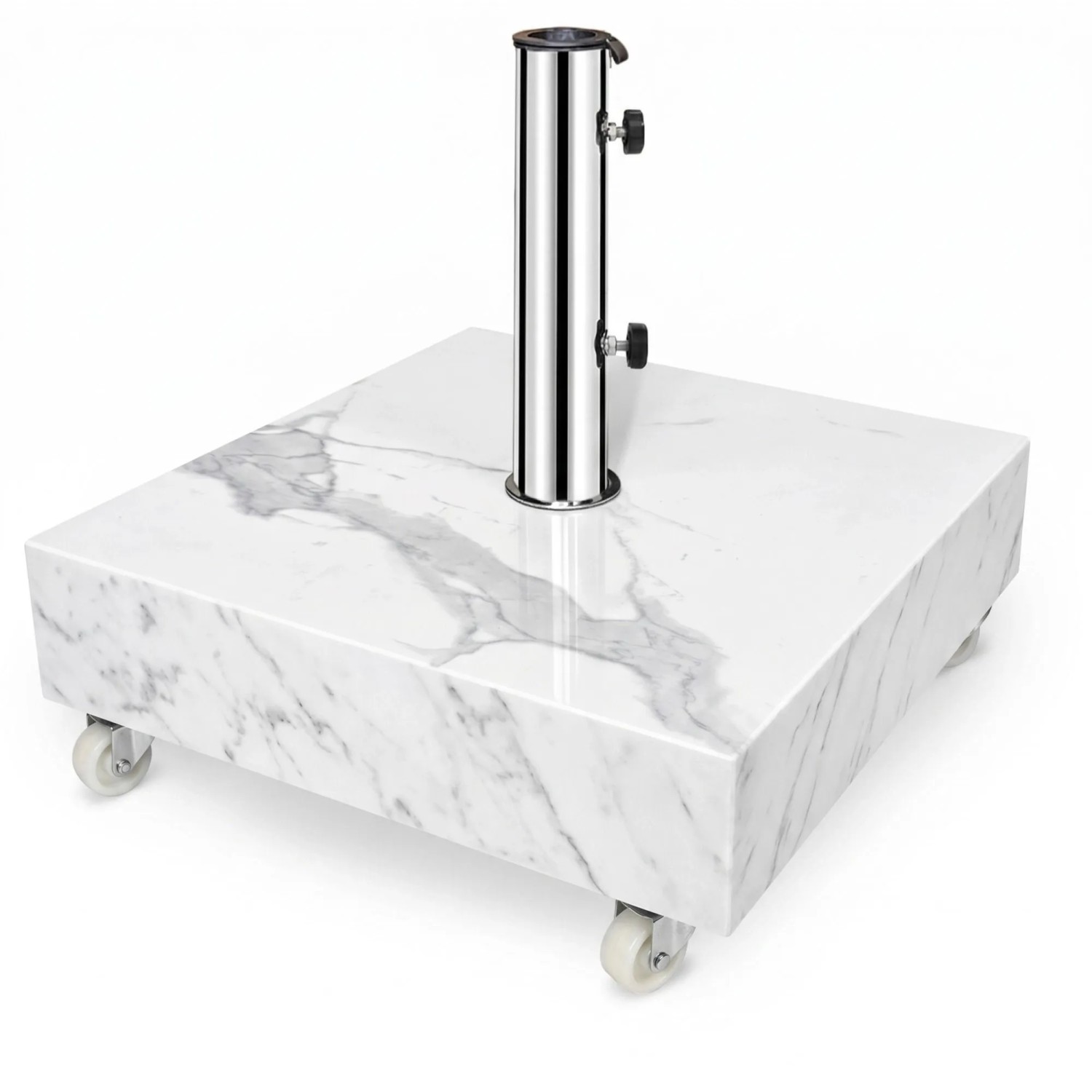 osoltus Schirmständer mit Rollen in Marmor Optik Glanz 60kg 50 X 50cm