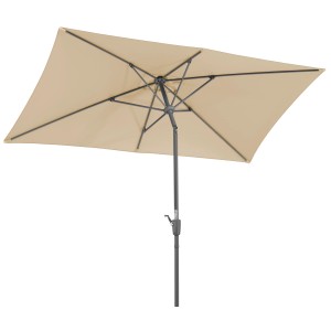 Schneider Balkonschirm, 270x150 cm, Natur, mit Knickfunktion. Rechteckiger Sonnenschirm für Balkon und Garten.
