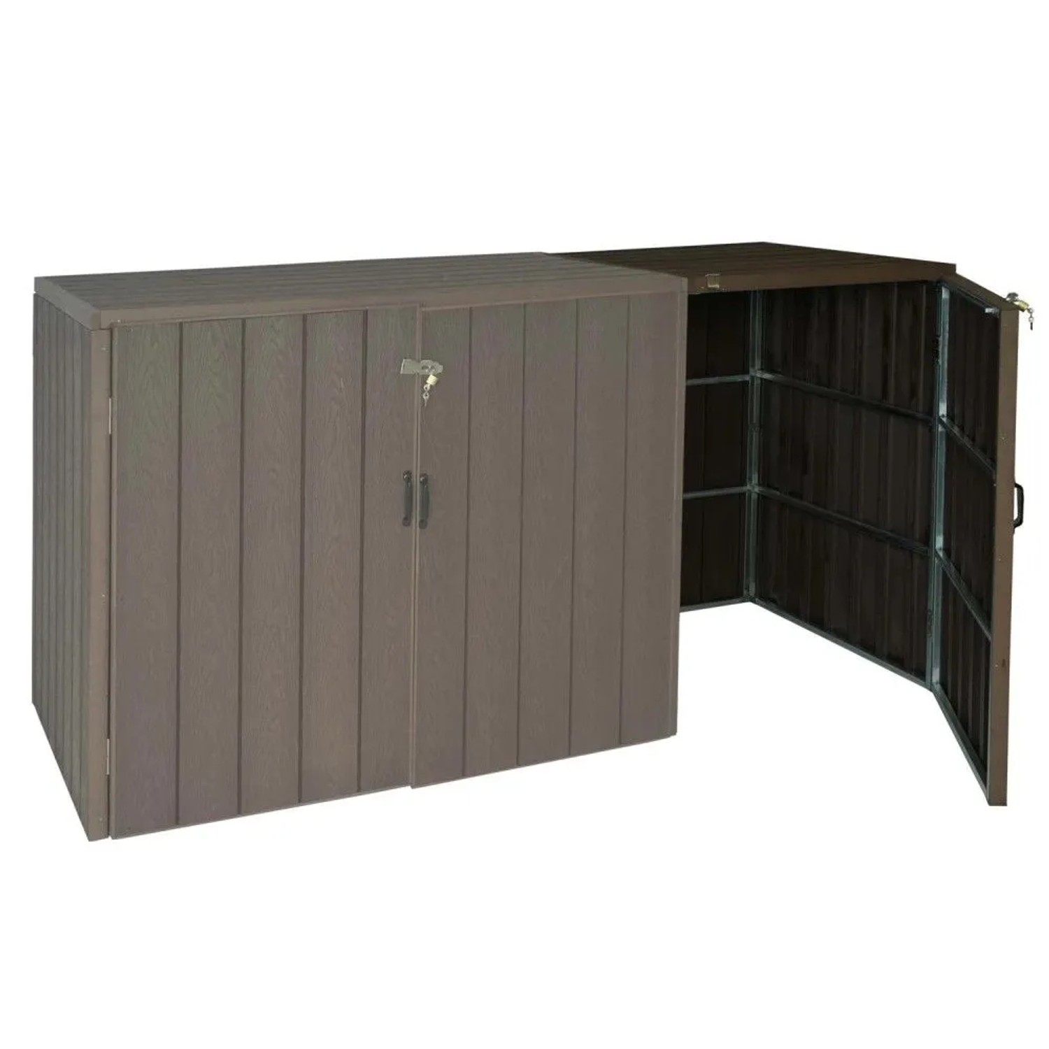 MCW Mülltonnenbox Erweiterung J28 Braun 117x79x105cm