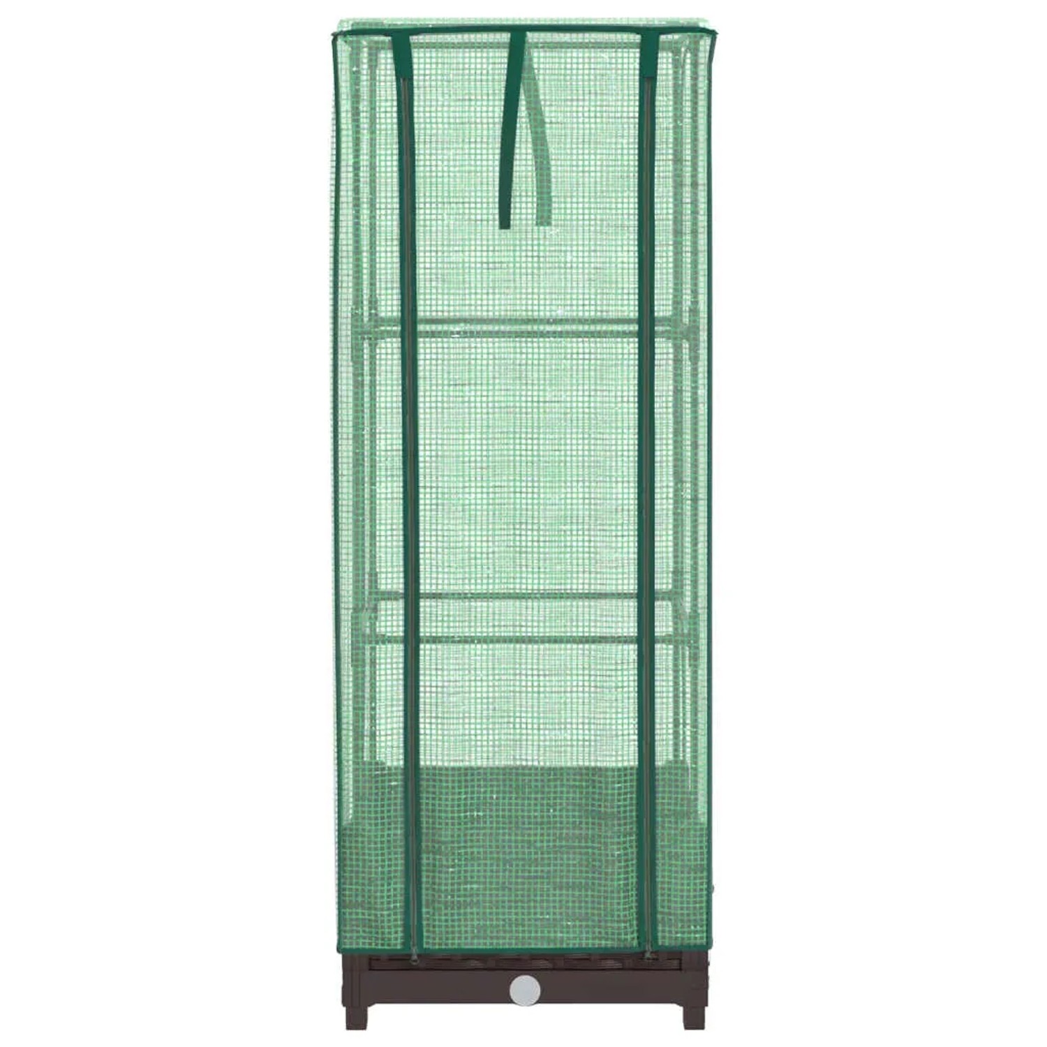 VidaXL Hochbeet mit Gewächshaus-Aufsatz, Rattan-Optik, 40x40x123 cm.