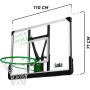 Salta Basketballbrett Center, 115x75 cm, mit grünem Korb und Polycarbonat-Rückwand.
