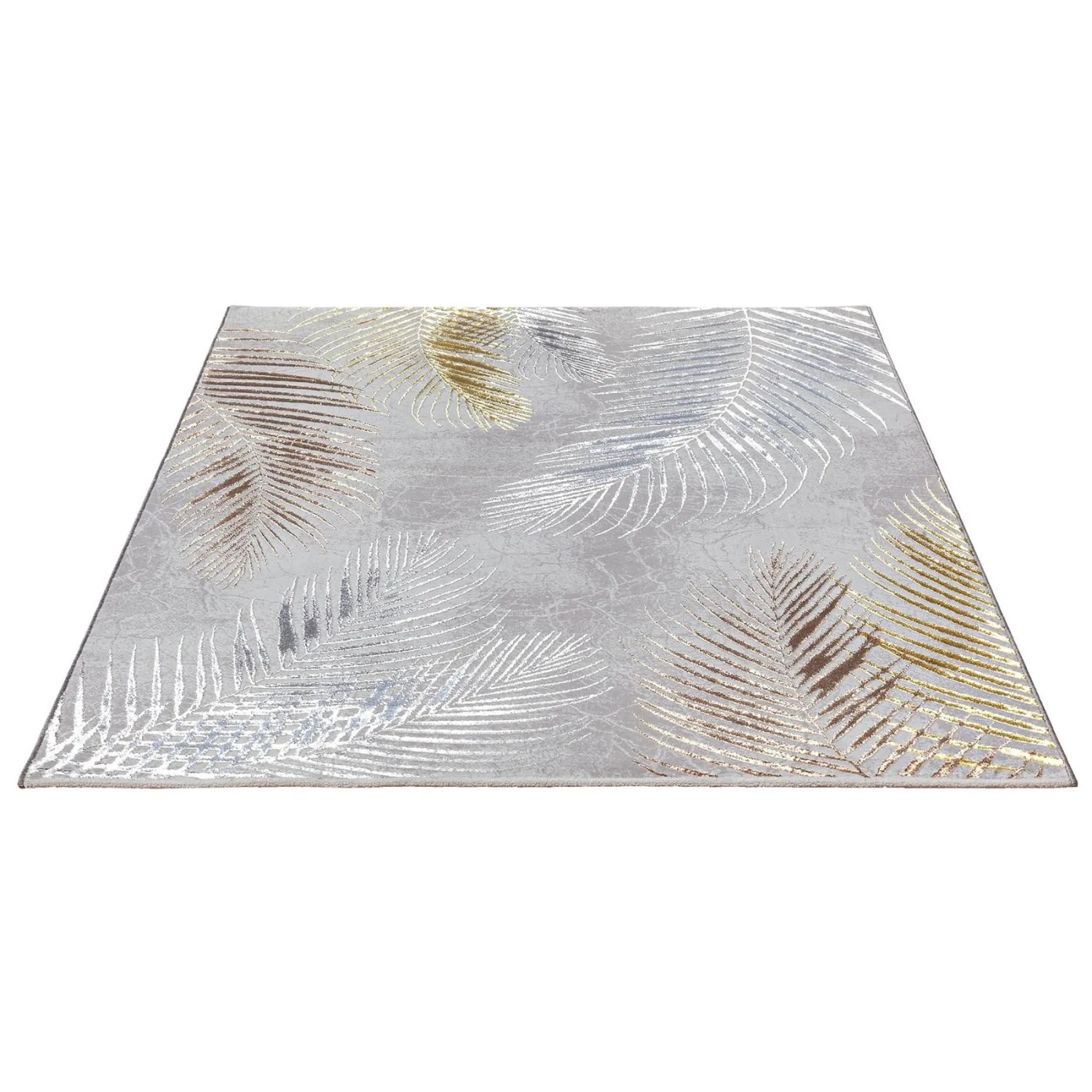 Floornovo Kurzflor Teppich Nr. 121 Grau Blattmuster 290 x 200 cm günstig online kaufen