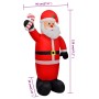 Aufblasbarer Weihnachtsmann 120 cm mit rotem Anzug, weißem Bart und Zuckerstange. Ideal für Außen-Weihnachtsdekoration mit LED-Licht.