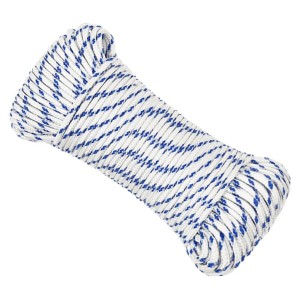 Weißes Bootsseil, 5 mm x 50 m, aus Polypropylen. Ideal für Segelboote und Yachten.