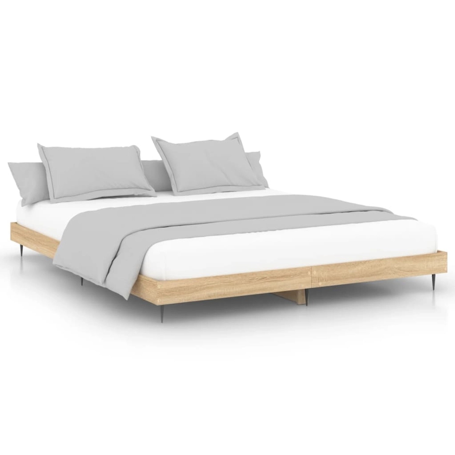 vidaXL Bettgestell ohne Matratze Sonoma-Eiche 180x200 cm Holzwerkstoff 832224