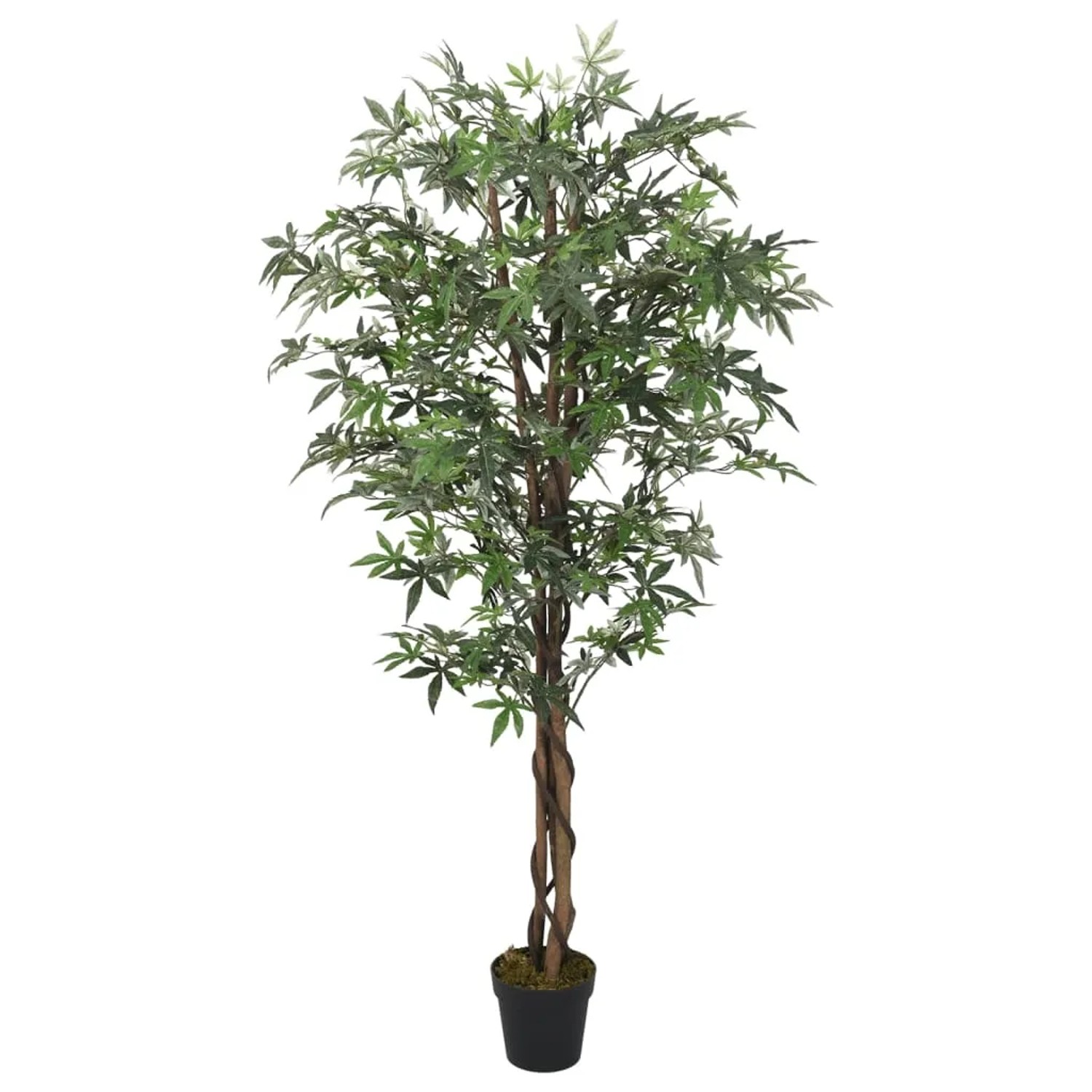 Künstlicher Ahornbaum, 120 cm hoch, mit 336 grünen Blättern im Topf. Dekorative Kunstpflanze für Innenräume.