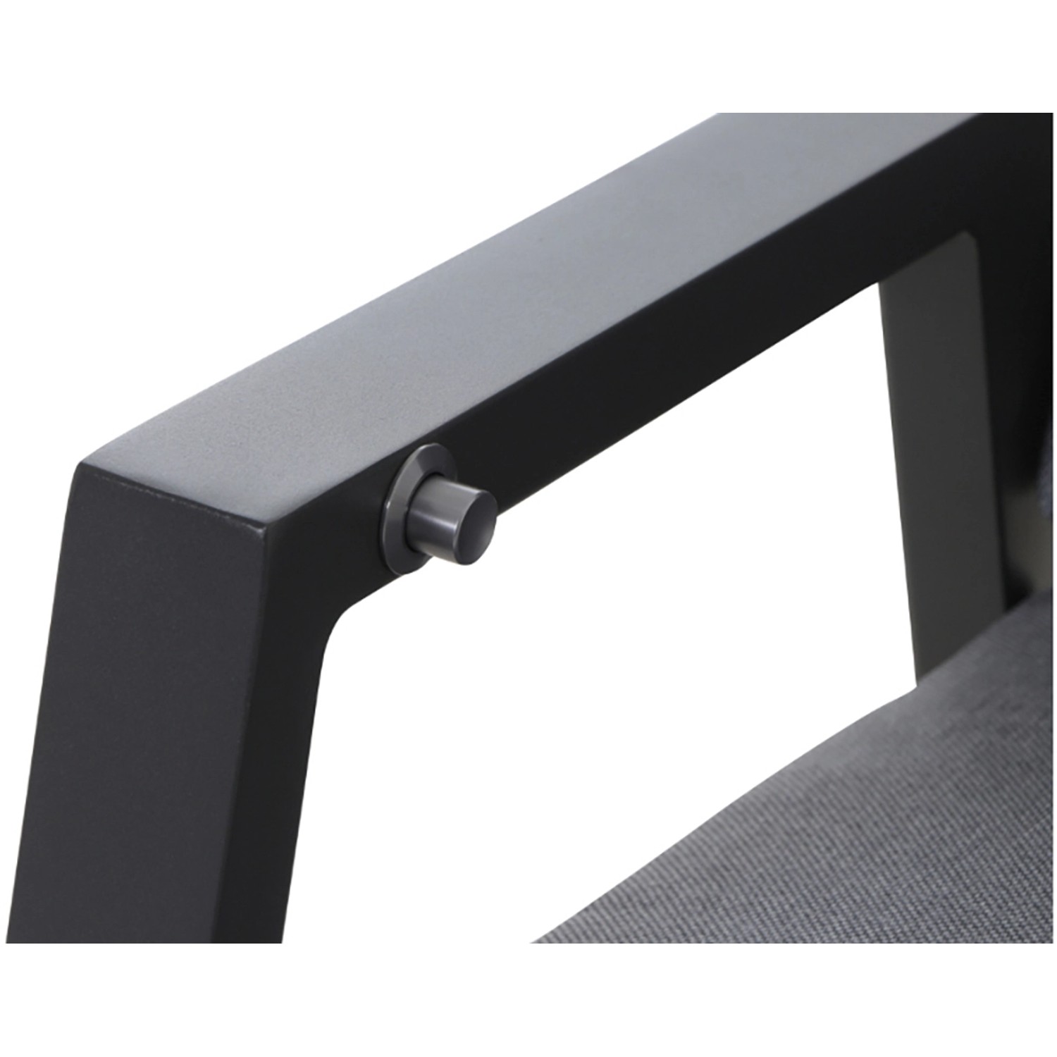 Detailansicht: Armlehne des Siena Garden Valencia Dining Move Sessel in Anthrazit.