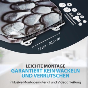 Sanilo WC-Sitz Hot Stones mit Absenkautomatik und Montagematerial.