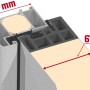 Detailansicht Splendoor Thermospace Haustür Berlin Prime: Bautiefe Türzarge 70 mm, Türblatt 67 mm.