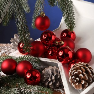 Marelida Christbaumkugeln Weihnachtskugeln Christbaumschmuck Kunststoff 4cm Rot 16St