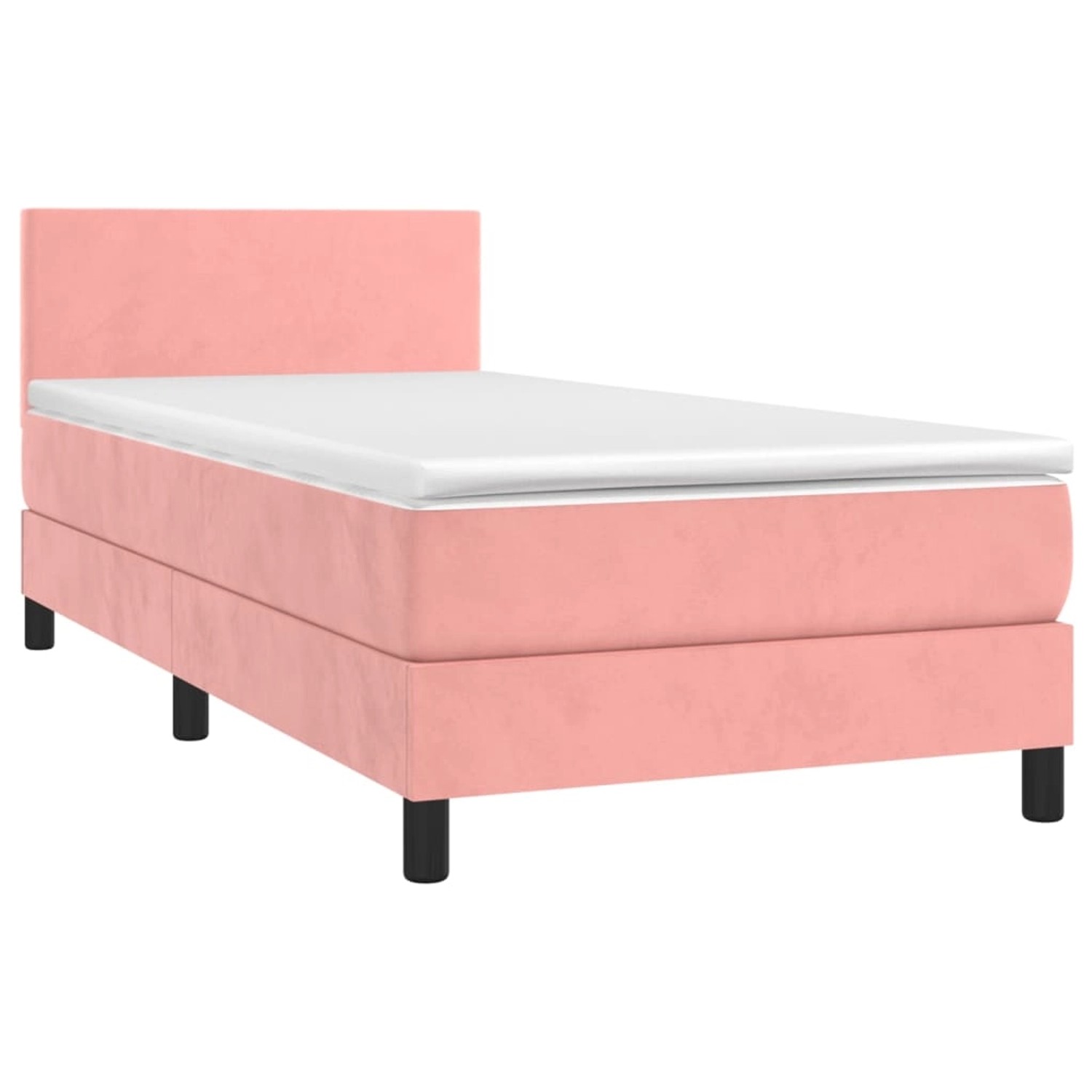 vidaXL Boxspringbett mit Matratze & LED Rosa 90x190 cm Samt 3134260 günstig online kaufen