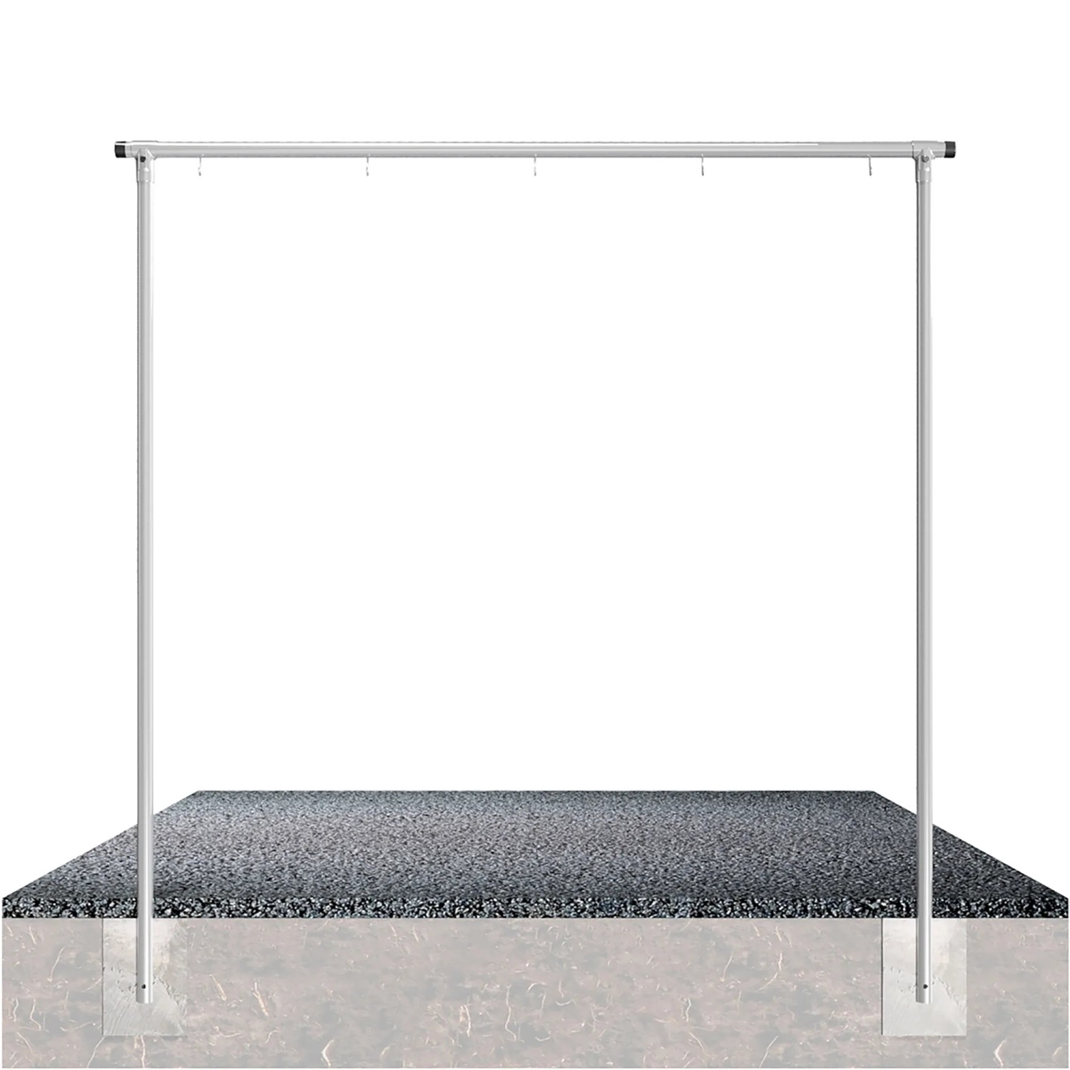 Schake Wäschetrockengerüst mit Querrohr (4000 mm) und 8 Haken, einseitig.