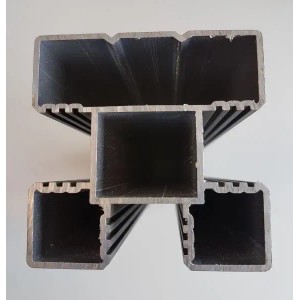 GartenLand Steckzaunpfosten, Aluminium, anthrazit, 3 Nuten für Steckzaunelemente, inkl. Pfostenkappe.