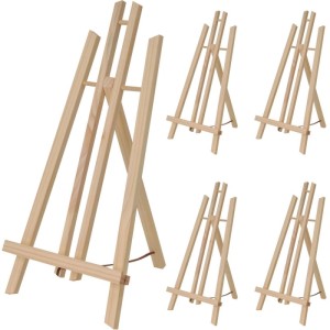 Artina London Staffelei 5er Set aus Kiefernholz, ideal für Tisch und Präsentation.