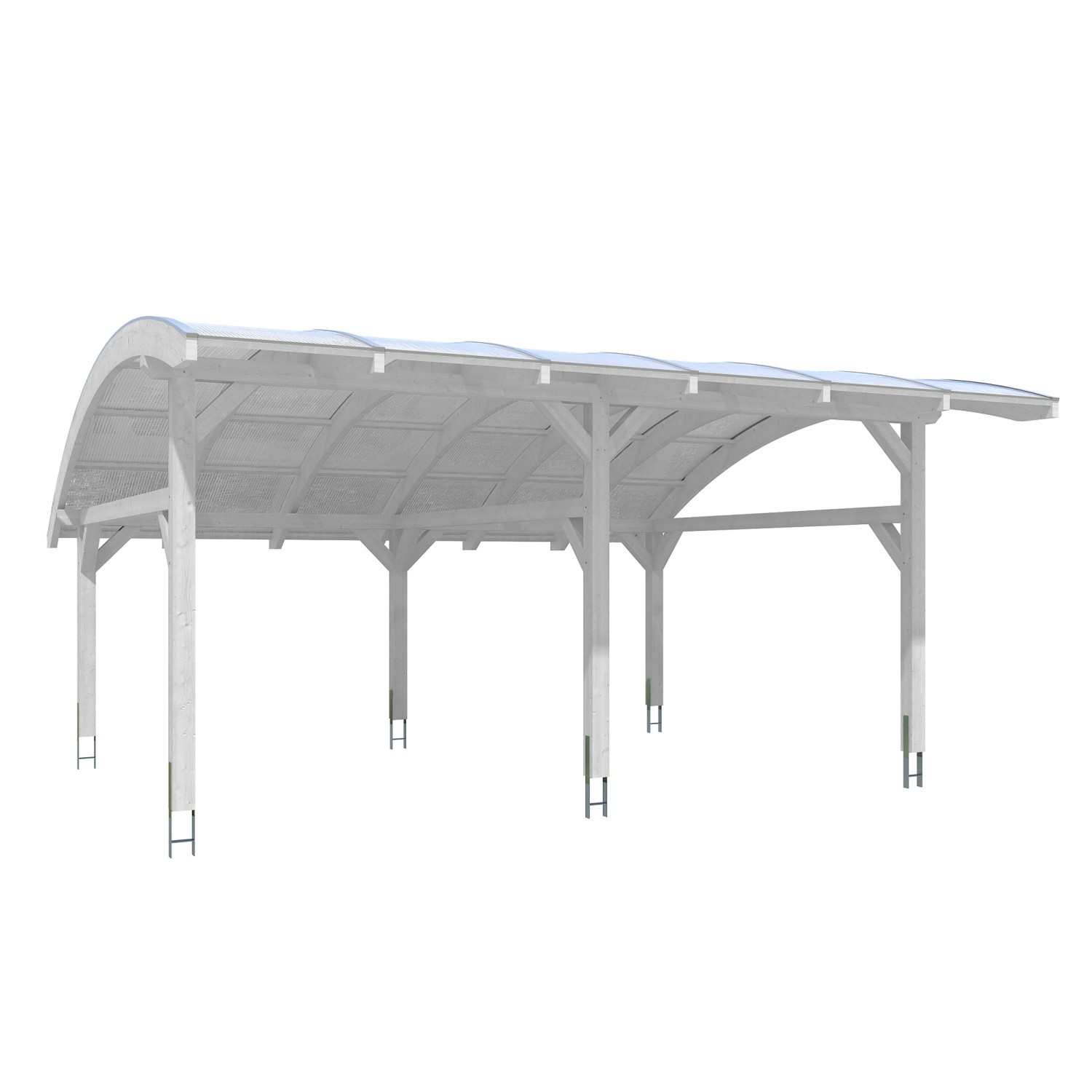 Skan Holz Carport Schwaben 648 x 630 cm Weiß günstig online kaufen