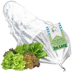 TTL GARDEN Beettunnel QuickEasy aus PE Folie, schützt Salat und Gemüse. Flexibler Pflanztunnel für Frühbeet im Garten.