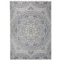 vidaXL Outdoor-Teppich 140x200 cm, Flachgewebe mit blauem, ornamentalem Muster.