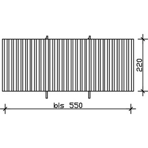 Technische Zeichnung: Skan Holz Rückwand Deckelschalung 550x220cm, Fichte weiß, Zubehör für Carports.