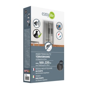 Easy Life Insektenschutz Magnet-Türvorhang Premium 100 cm x 220 cm Anthrazit