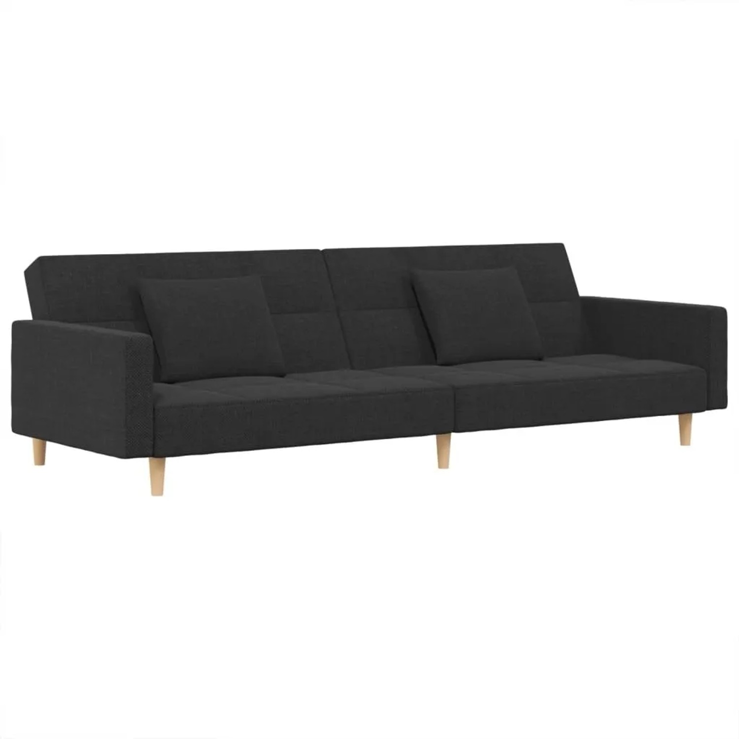 vidaXL Schlafsofa 2-Sitzer mit 2 Kissen Dunkelgrau Stoff 375800 günstig online kaufen