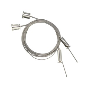 Seilabhängung (2 m x 1,5 m) für Heizpaneele und LED-Wannenleuchten, silberfarben.