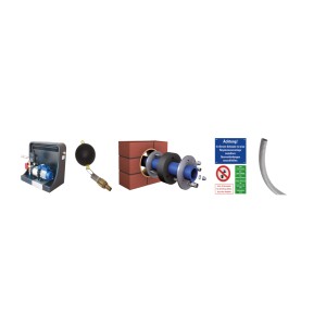 4rain Technikpaket Haus-Premium für Erdtanks: Pumpe, Schwimmer, Mauerdurchführung und Zubehör.