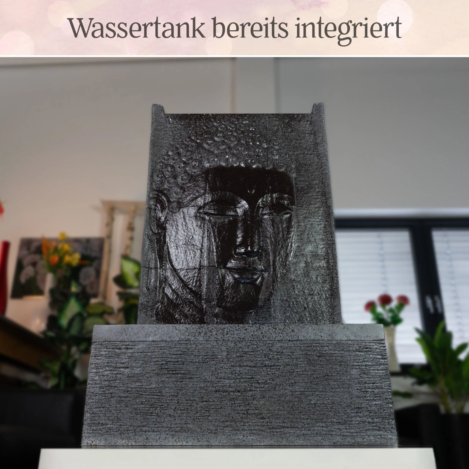 Intergarden Zimmerbrunnen Buddha 100cm mit LED-Beleuchtung.