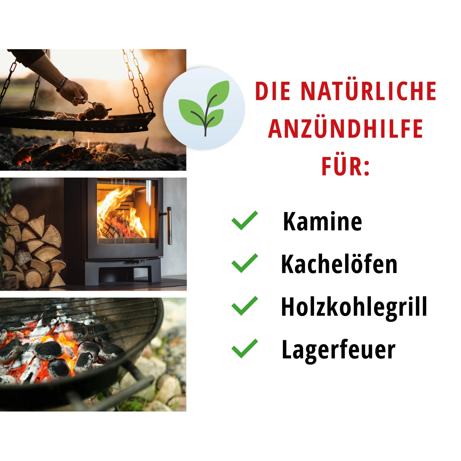 Valo Anzünder 1kg: Natürliche Anzündhilfe für Kamin, Grill & Lagerfeuer.