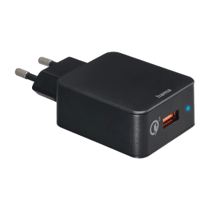 Schwarzes Hama Schnellladegerät USB-A, 19,5 W für Hausautomation.