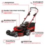 Einhell Akku-Rasenmäher GP-CM 36/47 S HW Li mit 4 Akkus und Fangkorb. Ideal für mittelgroße Gärten.