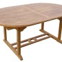 Lex Teak Gartentisch, oval, ausziehbar (160-210cm). Robuster Holztisch für Garten und Essbereich.