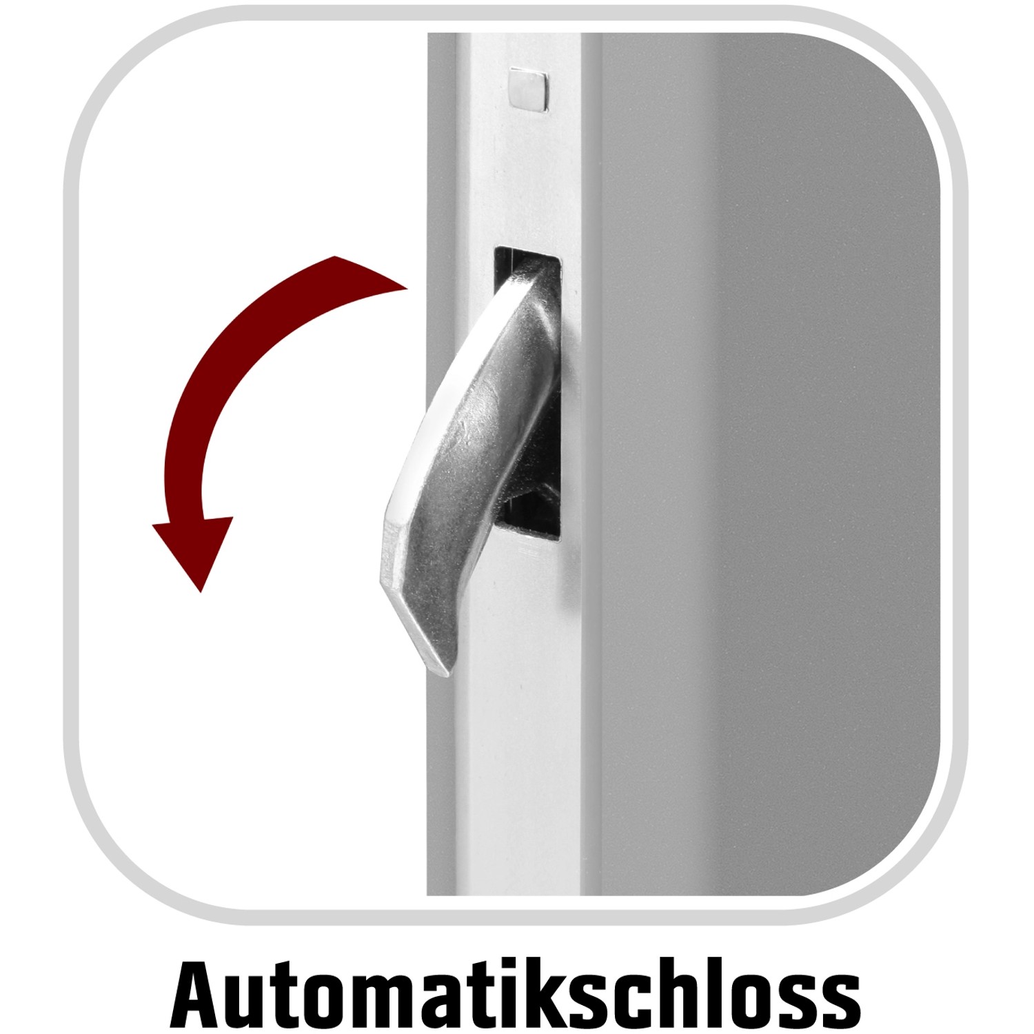 Detailaufnahme: Automatikschloss der grauen Sicherheits-Haustür Milano Prime RC2.