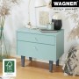 Nachttisch mit grauen Wagner Möbelbeinen Wood V1 aus Kiefernholz (FSC®).