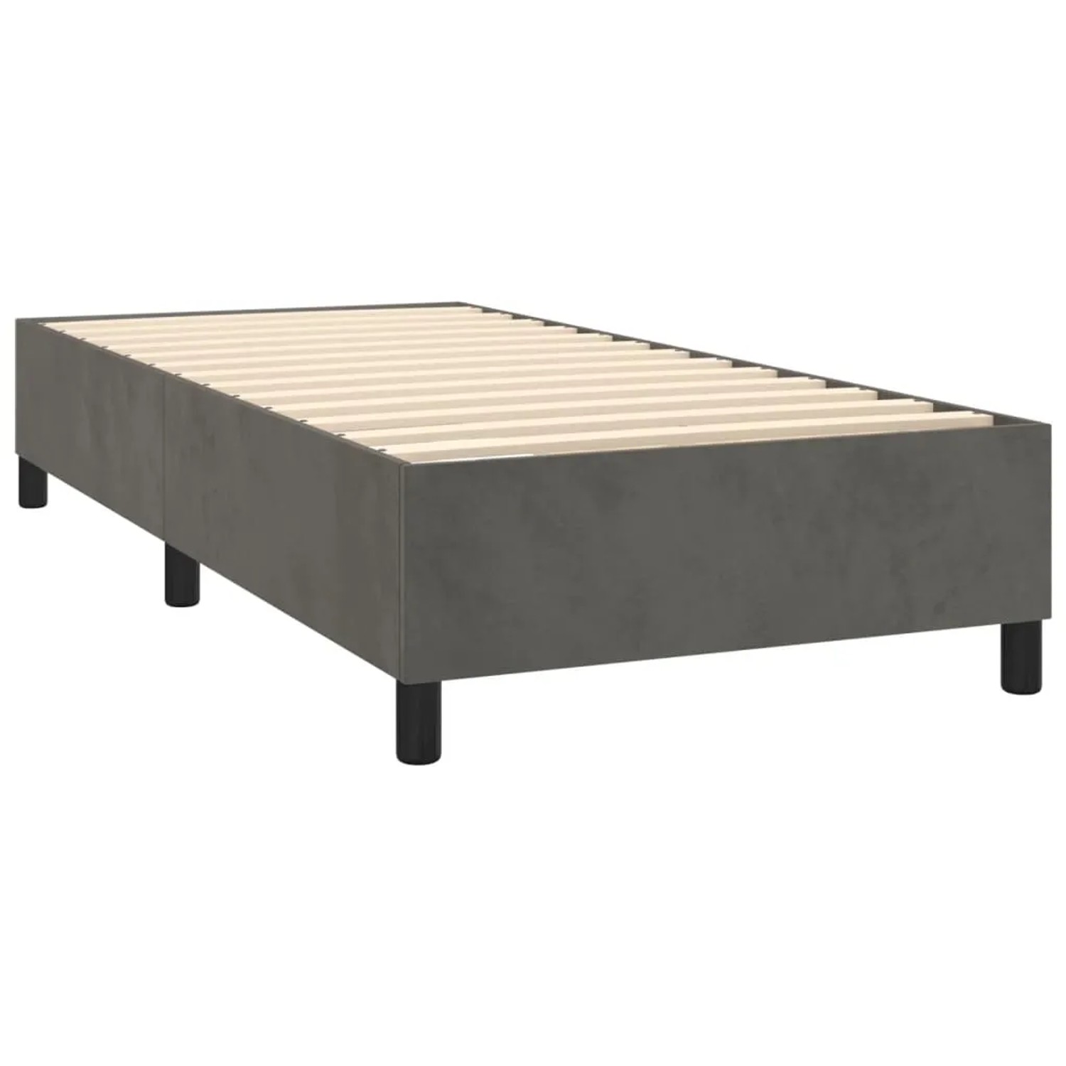 Dunkelgraues vidaXL Boxspringbett 80x200 cm mit Lattenrost, ohne Matratze.