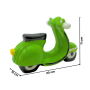 Dekohelden24 Sparfigur Führerschein Spardose Sparbüchse Spardose Rollerführerschein Sparschwein als Roller in Grün aus Keramik L/B/H 20 x 10 x 11 cm_3