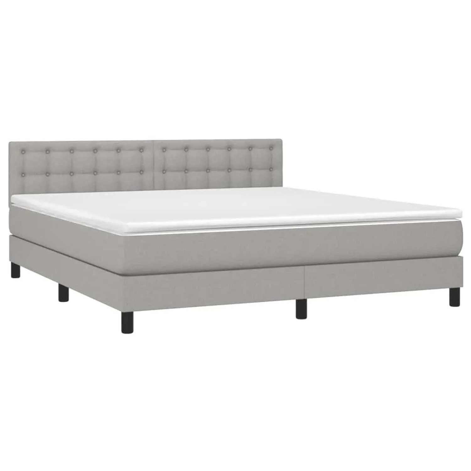vidaXL Boxspringbett mit Matratze & LED Hellgrau 180x200 cm Stoff 3133493 günstig online kaufen