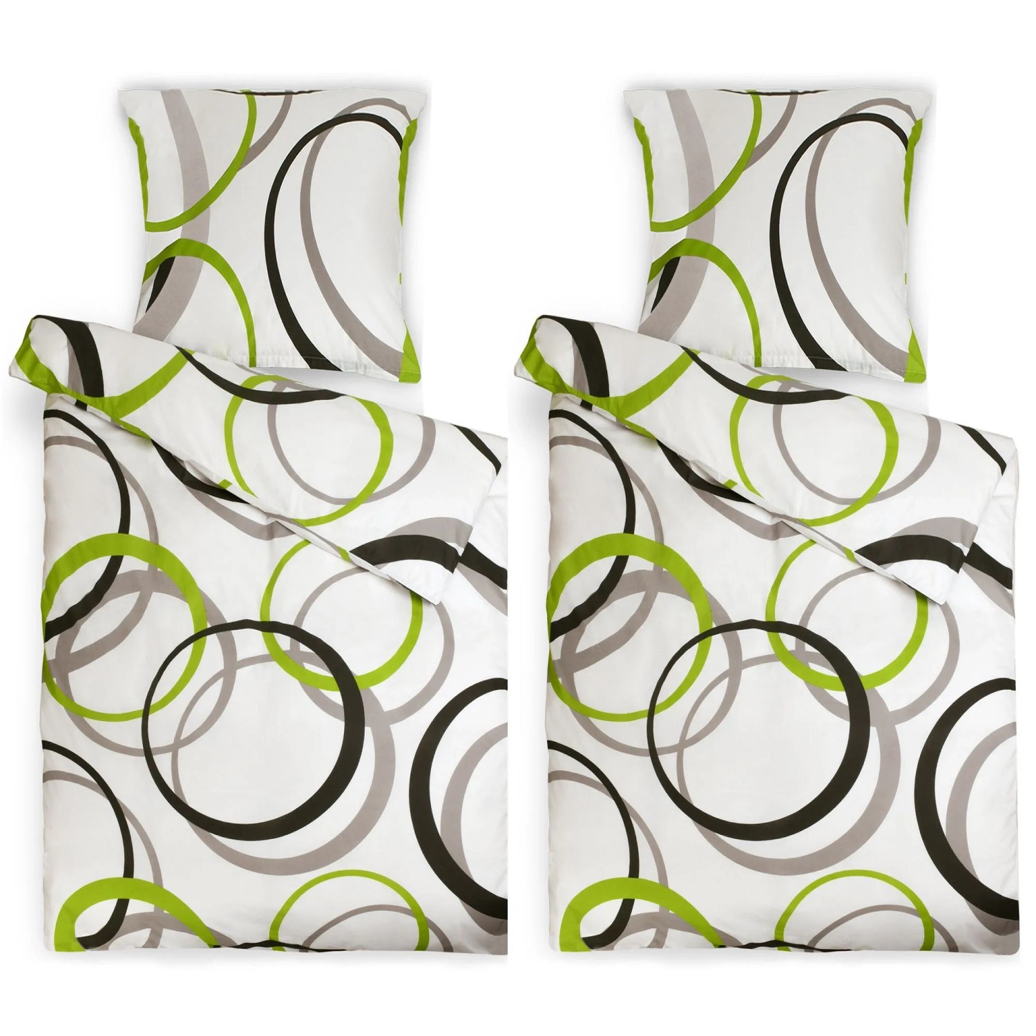 Beautissu 4tlg. Bettwäsche Set Nina 2xBezug 135x200cm & 2xKissenbezug 80x80 günstig online kaufen