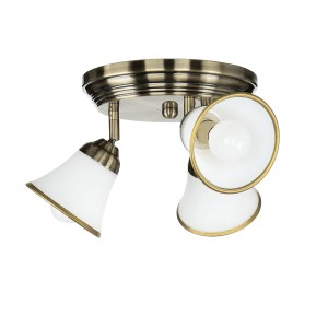 EASYLIGHT Deckenleuchte Schwenkbar 3-Flammig GU10 Klein Ø 23 cm Metall Glas in Bronze