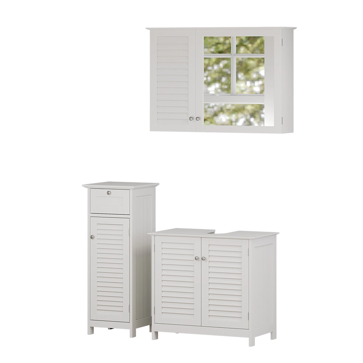 Vicco Badmöbel-Set Riad Weiß 3 Teile Option 4 günstig online kaufen