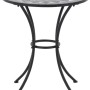 Runder, grauer Gartentisch Siena Garden Como (Ø 70 cm) mit Mosaikmuster und Stahlgestell.
