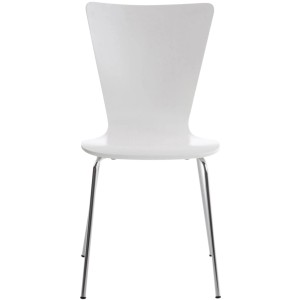 DELUKE Besucherstuhl TOKYO Holz Weiß 43x50x84cm Konferenzstuhl Wartezimmerstuhl Bürostuhl